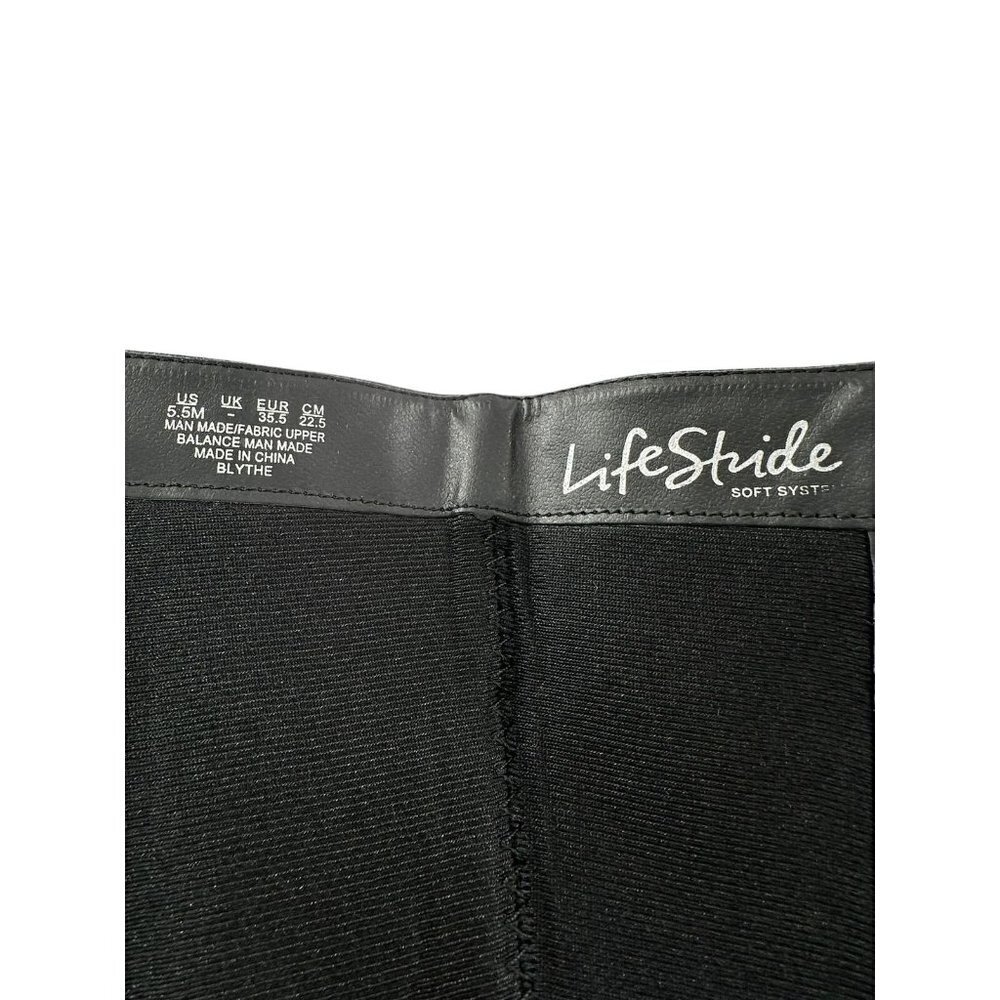 NEW Life Stride Black Faux Leather Low Heel Riding Boots Size 5.5 - Picture 7 of 8